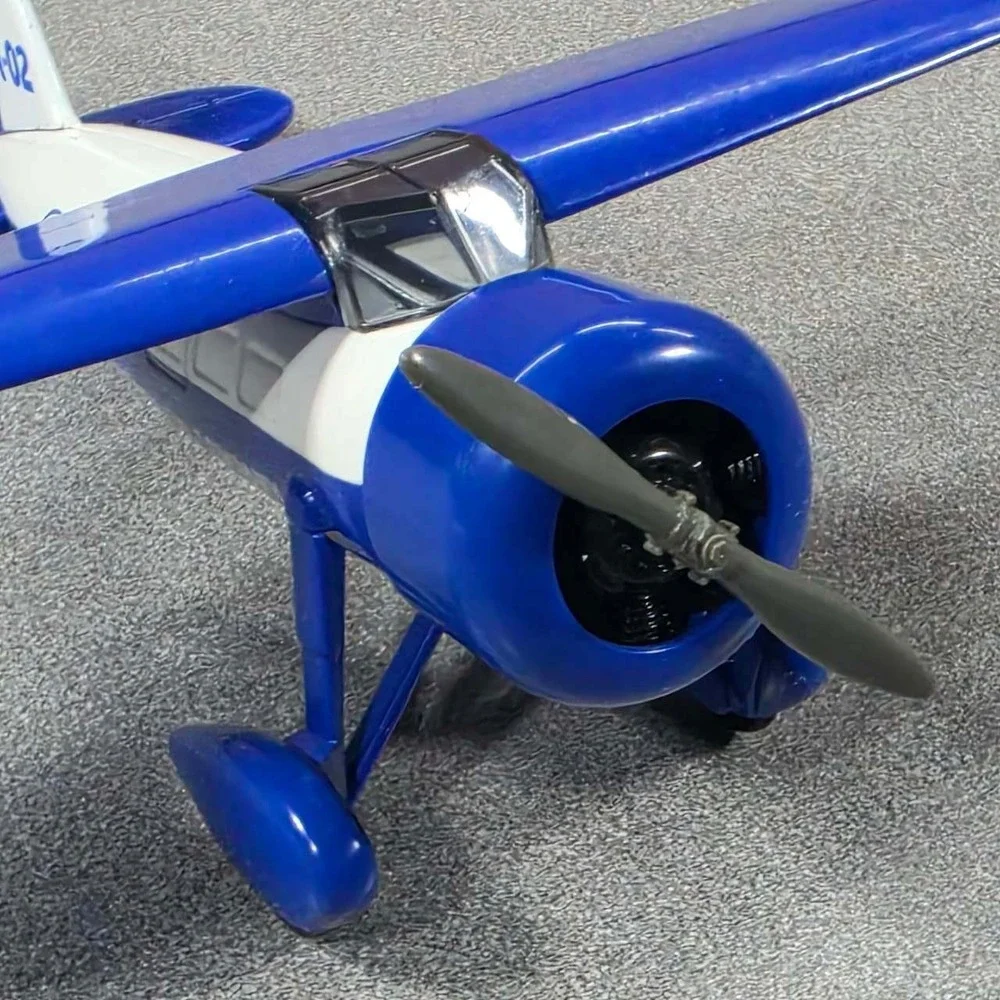 Standard Oil Diecast Airplane Stanolind Gasoline A-02 Blue White Excellent
